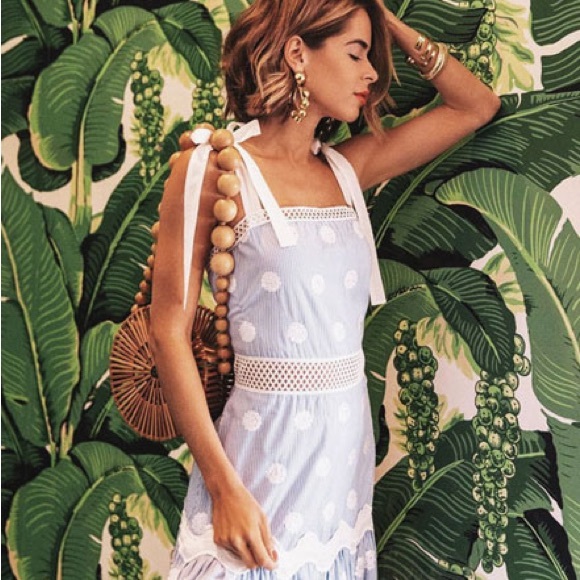 Cult Gaia Luna Wooden Bamboo Round Beaded Bag - Picture 5 of 9